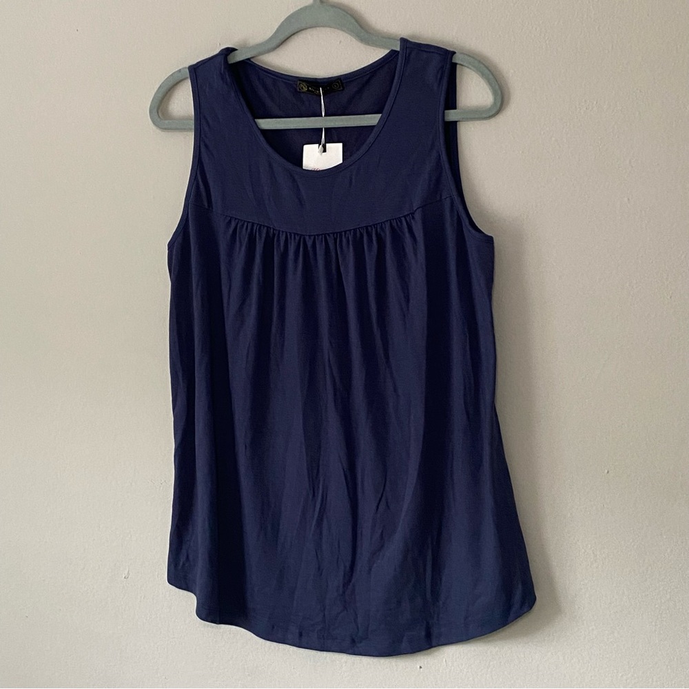 Elegant Navy Sleeveless Women's Tank Top